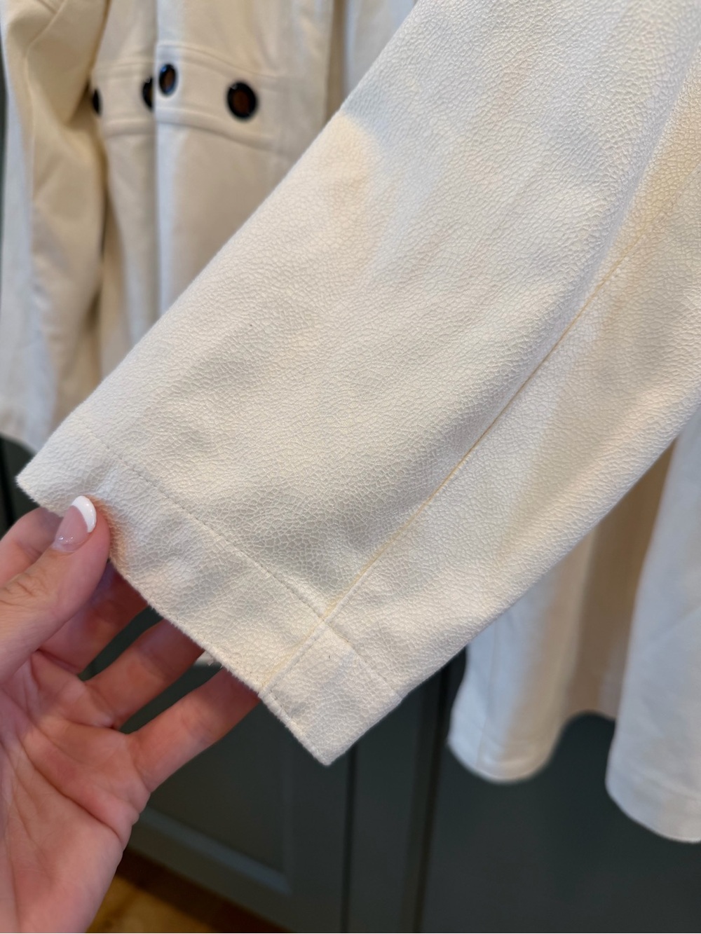 Multiples Cream Open-Front Eyelet Blazer - Picture 6 of 9